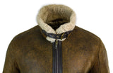 Infinity EK02 Herr Vintage Antik Sherling Fårskinn Krämfärgad Päls Flygvapnet Pilot RAF Jacka