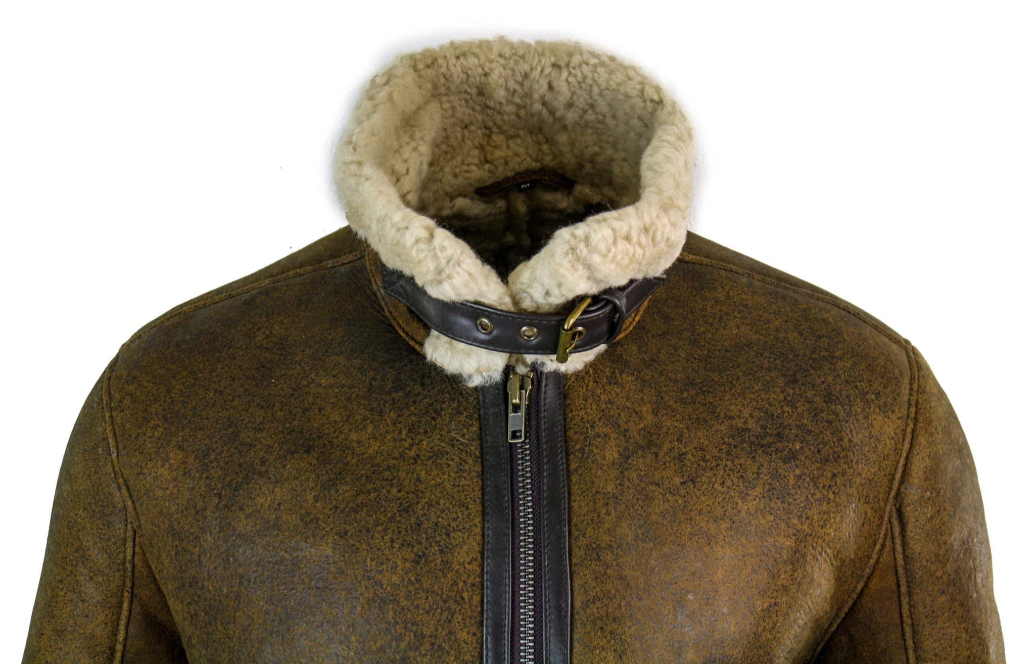 Infinity EK02 Herr Vintage Antik Sherling Fårskinn Krämfärgad Päls Flygvapnet Pilot RAF Jacka
