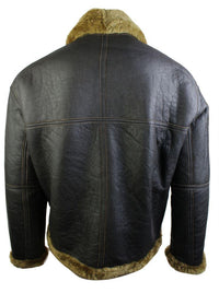 Herr Brun Original RAF Fårskinnspilotjacka Klassisk Brun Ingefära