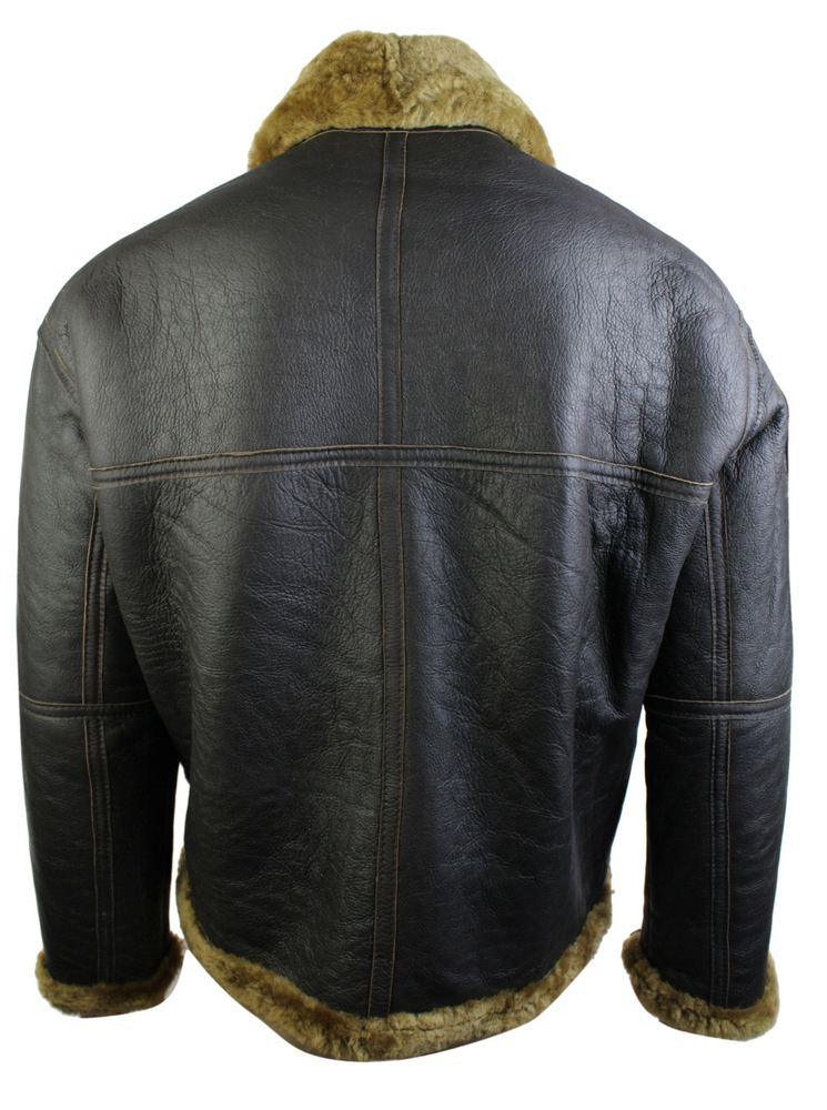 Herr Brun Original RAF Fårskinnspilotjacka Klassisk Brun Ingefära