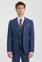 James herrkostym i marinblå, skräddarsydd passform, 3 delar