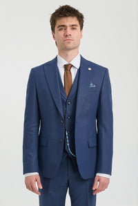 James herrkostym i marinblå, skräddarsydd passform, 3 delar