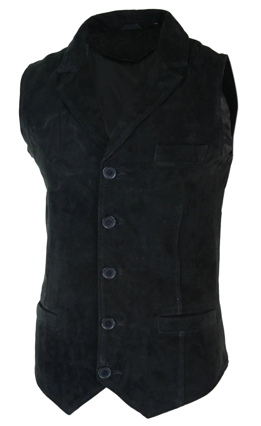 Herrväst i äkta mocka, svart, elegant casual, vintage, retro