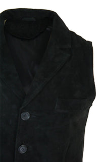 Herrväst i äkta mocka, svart, elegant casual, vintage, retro