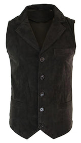 Herrväst i äkta mocka, brun, elegant casual, vintage, retro