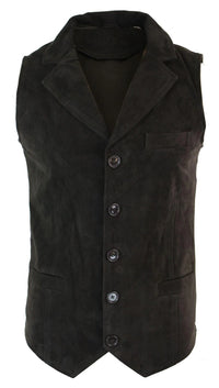 Herrväst i äkta mocka, brun, elegant casual, vintage, retro