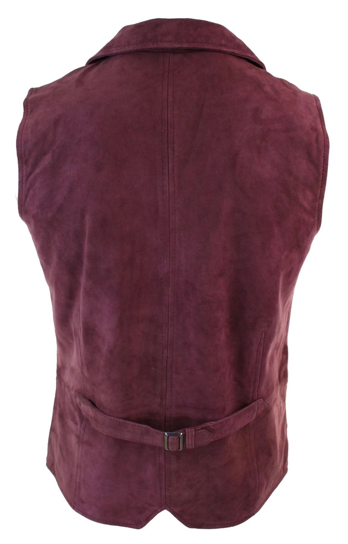 Herrväst i äkta mocka, vinröd, elegant casual, vintage, retro