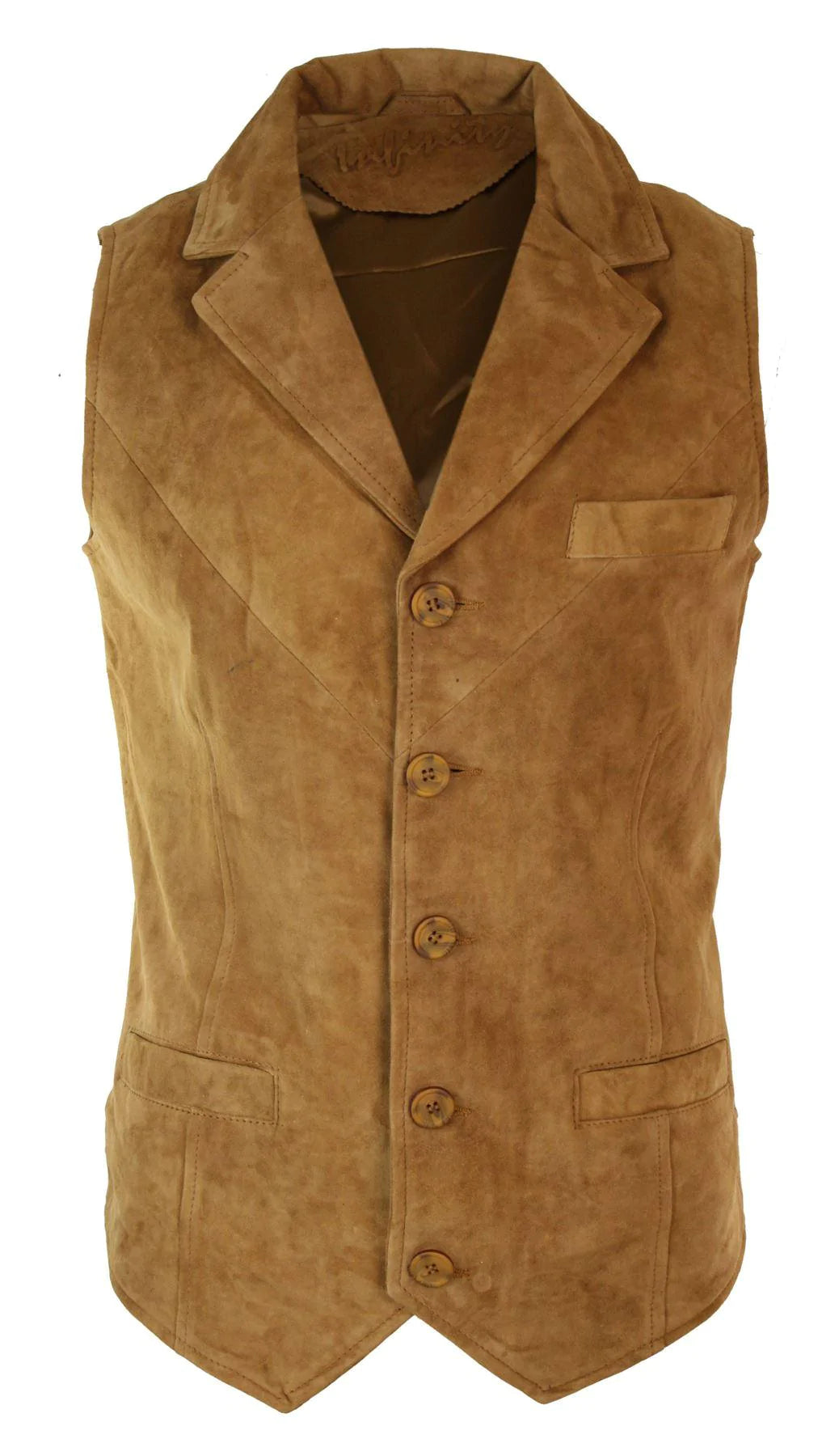 Herrväst i äkta mocka, brun, elegant casual, vintage, retro