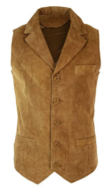 Herrväst i äkta mocka, brun, elegant casual, vintage, retro
