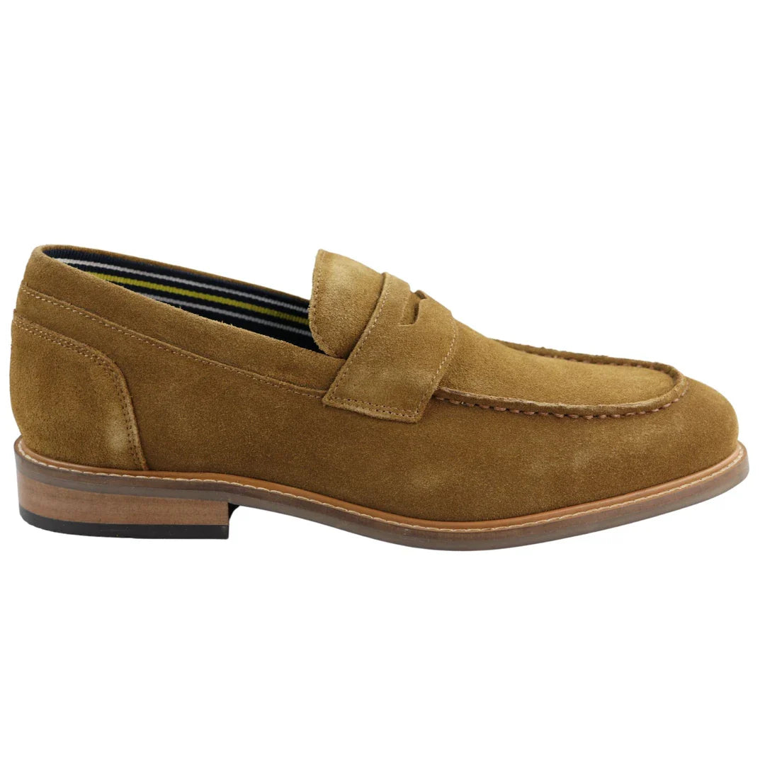 Herr Slip-On Loafers i Äkta Mocka med Båtskor Bruna, Smarta Casual Klassiska, Komfort Passform