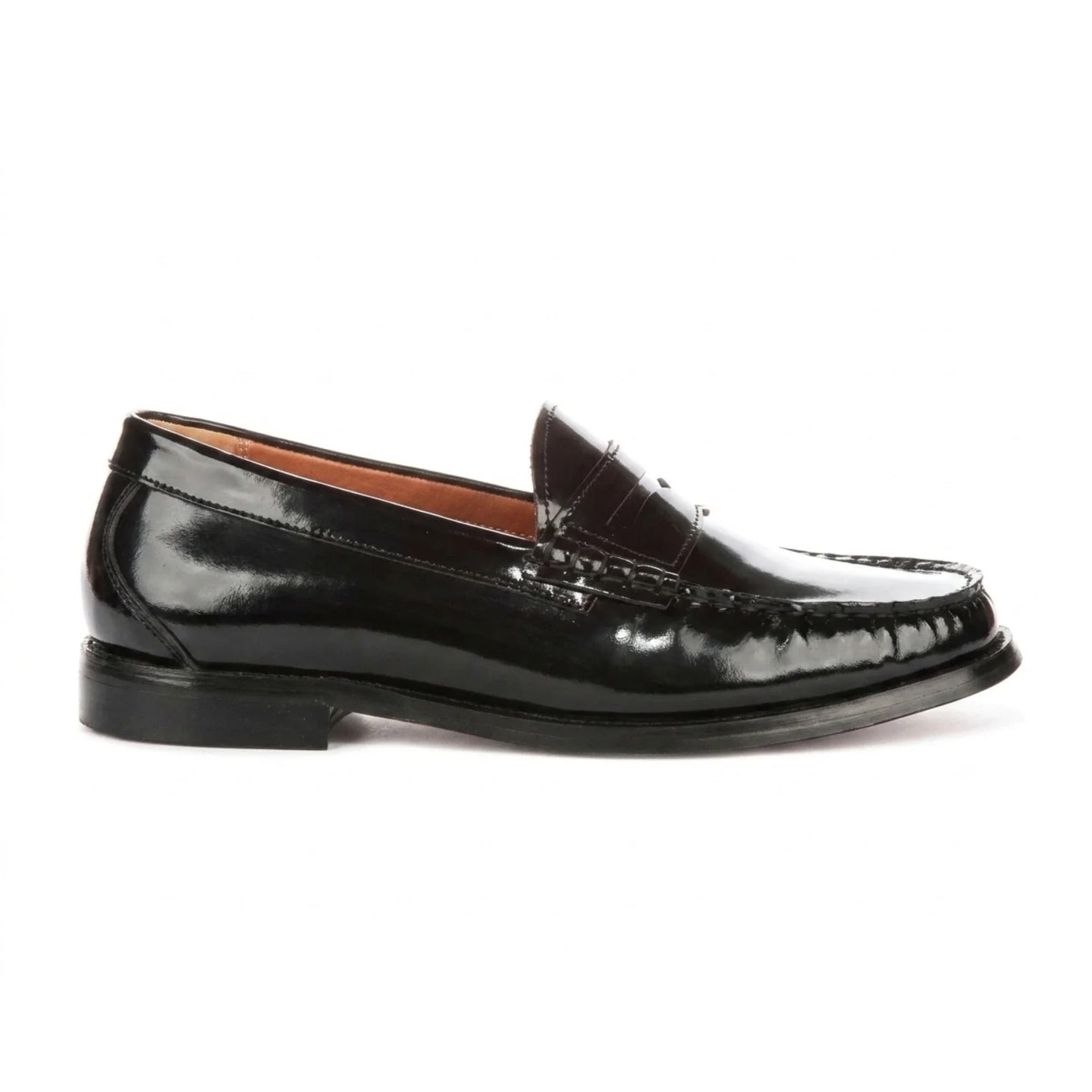 Joseph - Svarta Penny högglanspolerade loafers för män