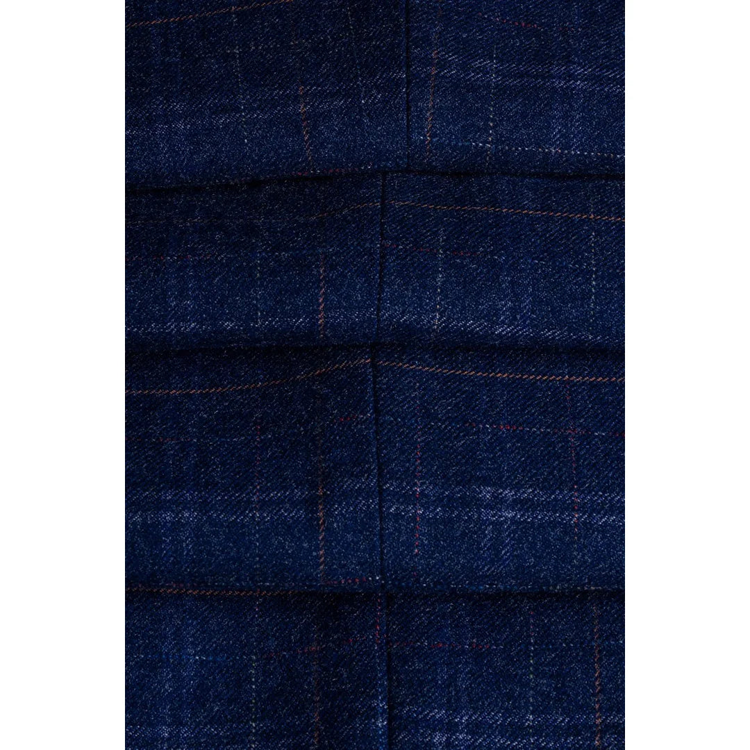 Kaiser - Herrblazer i tweed med rutor, blå