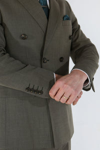 Kurt - Herrkostym i salviagrön, dubbelknäppt, 2-delad
