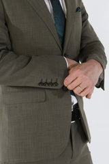 Kurt herrkostym i salviagrön 3-delad skräddarsydd passform för sommarbröllop