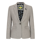 Dam Tweed Beige Kavaj Ull Klassisk Jaktjacka Vintage 1920-tals Retro