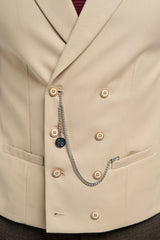 Dubbelknäppt väst med kedja för män - Cavani Lennox