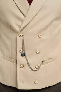 Dubbelknäppt väst med kedja för män - Cavani Lennox