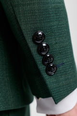 Leo - Grön 3-delad rutig kostym för män