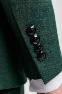 Leo - Grön 3-delad rutig kostym för män