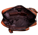 Handbagageväska i äkta läder - brun,