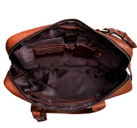 Handbagageväska i äkta läder - brun,