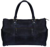 Äkta Läder Vintage Handbagageväska - Svart