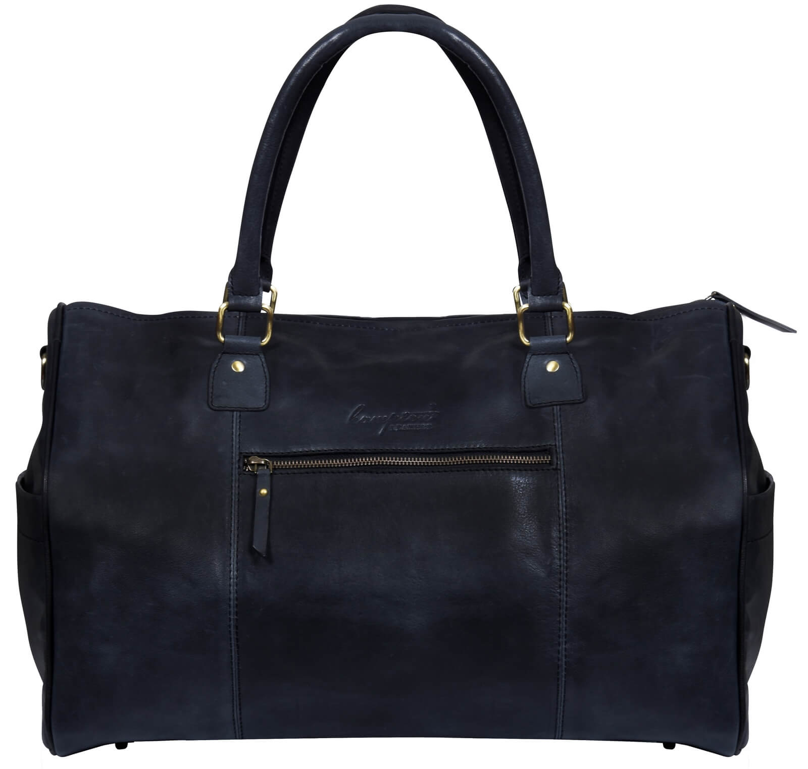 Äkta Läder Vintage Handbagageväska - Svart