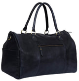 Äkta Läder Vintage Handbagageväska - Svart