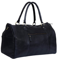 Äkta Läder Vintage Handbagageväska - Svart