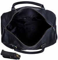 Äkta Läder Vintage Handbagageväska - Svart