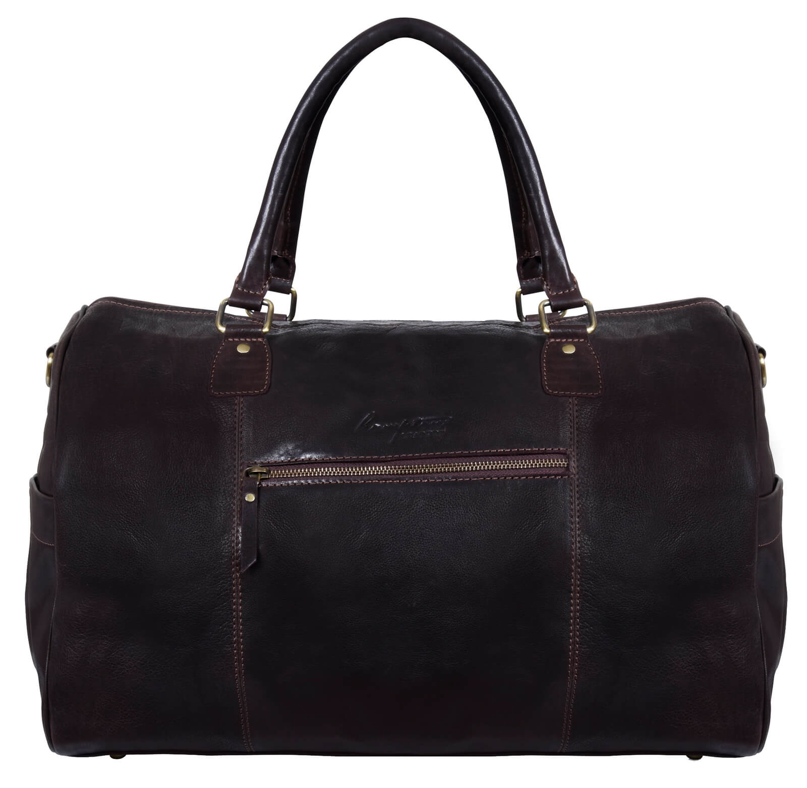 Äkta Läder Vintage Handbagageväska - Brun