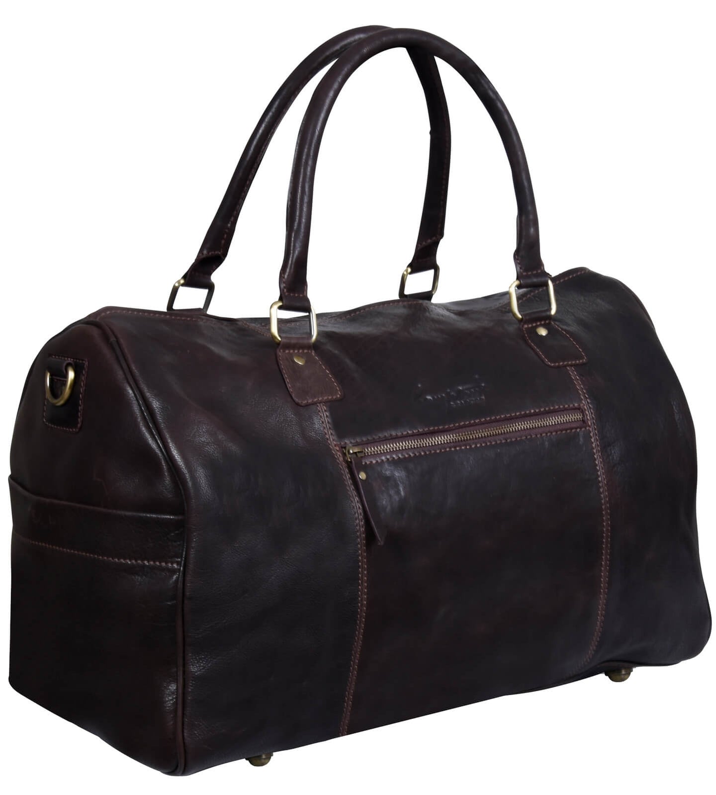 Äkta Läder Vintage Handbagageväska - Brun