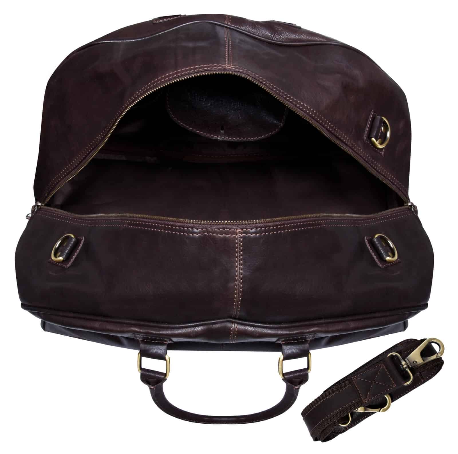 Äkta Läder Vintage Handbagageväska - Brun