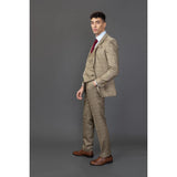 Liam - Herrkostym i brunt rutigt, 3 delar