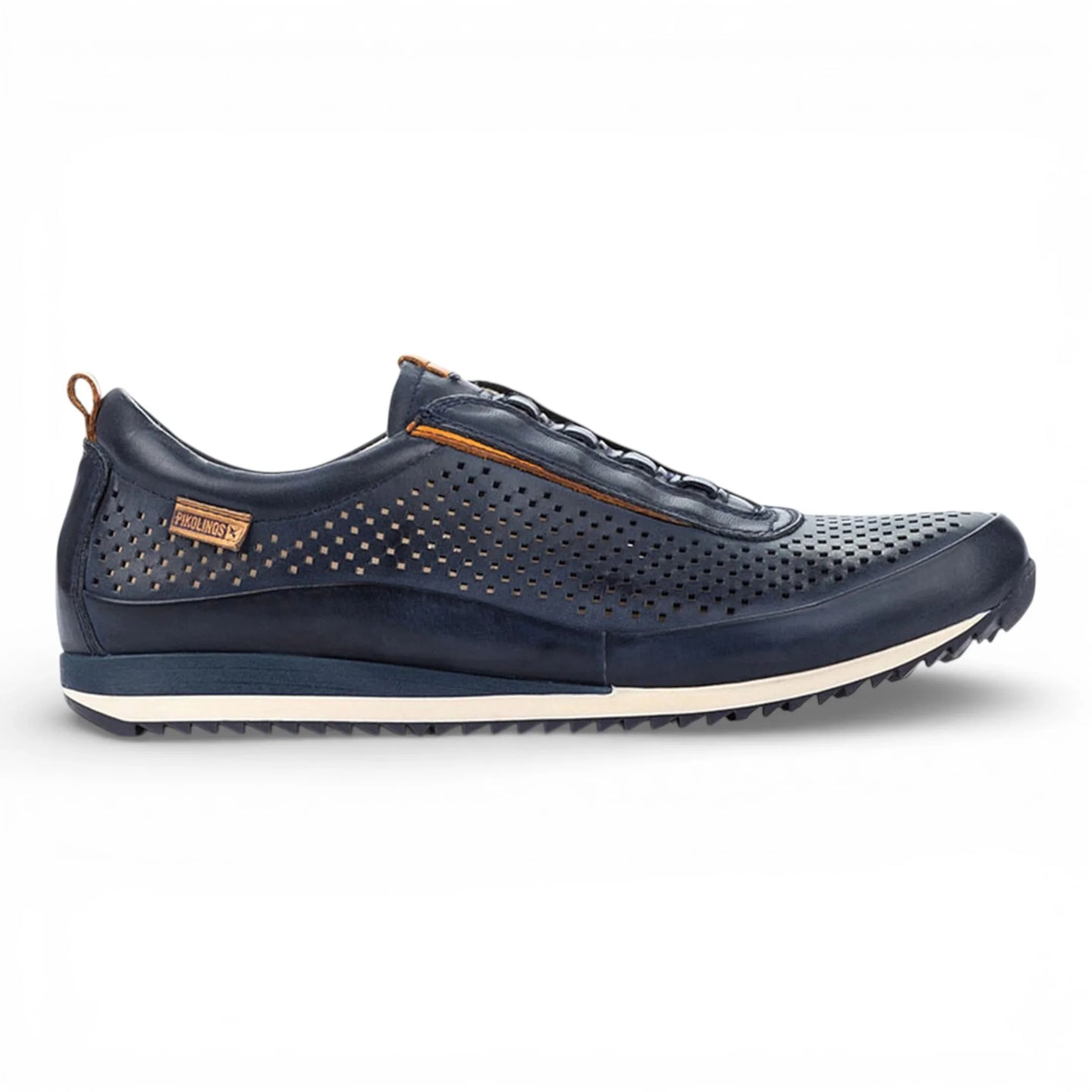 Liverpool - Blåa slip-on-sneakers i läder med resår för män