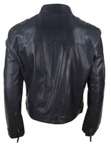 Klassisk herrjacka i bikerstil i äkta läder - svart