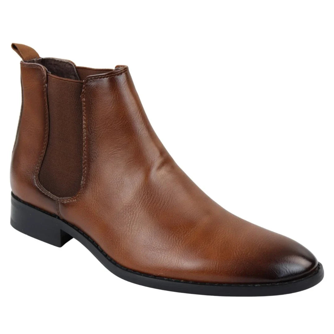Herr Chelsea slip-on bruna ankelstövlar