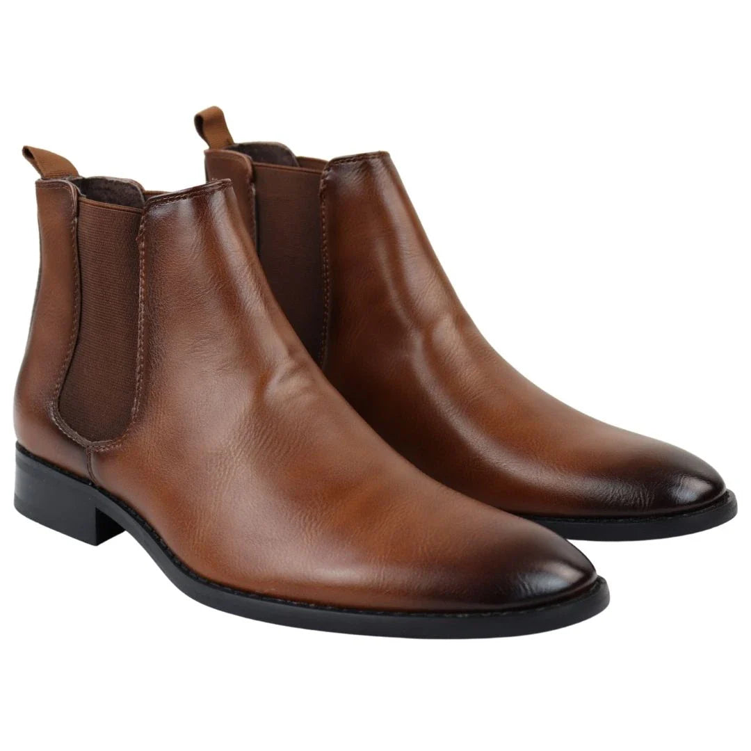Herr Chelsea slip-on bruna ankelstövlar
