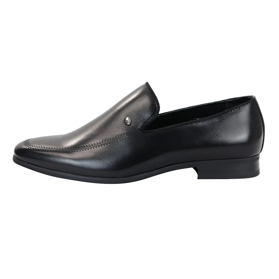 Herrslip-on svarta loaferskor