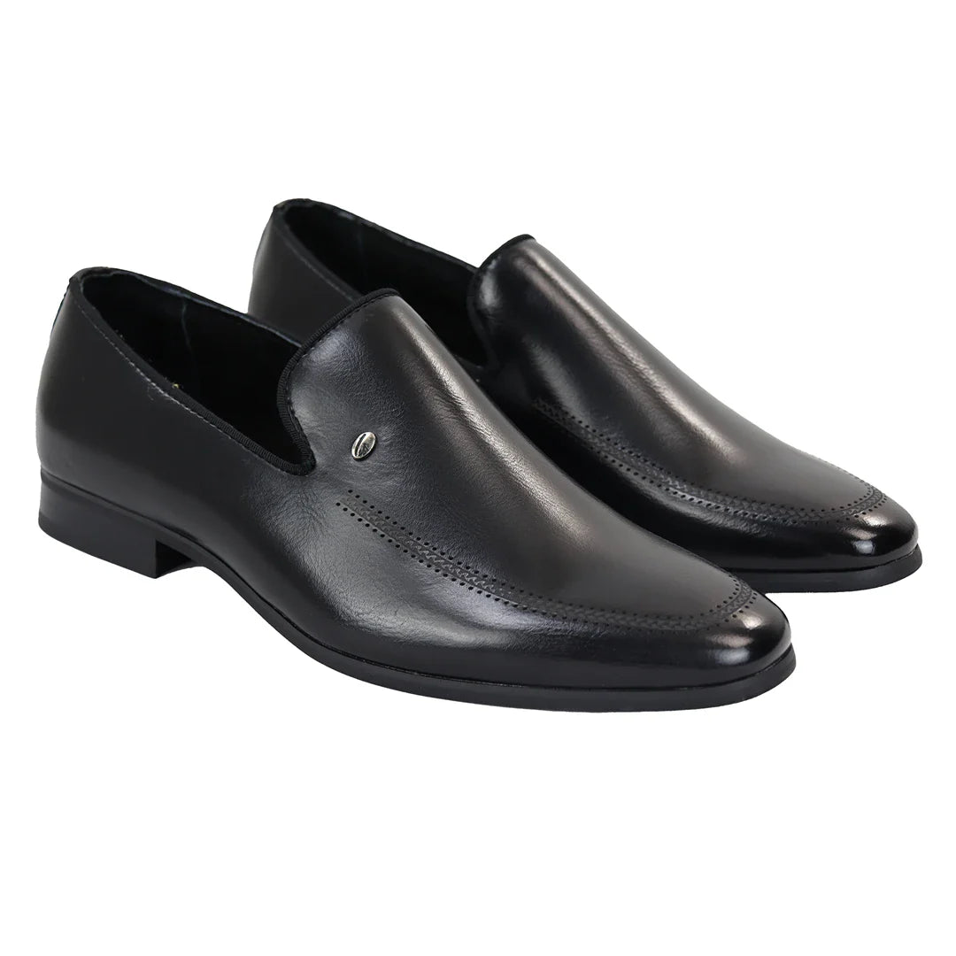 Herrslip-on svarta loaferskor