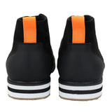 Herrstövlar i mocka med snörning i svart, ökenfärgad