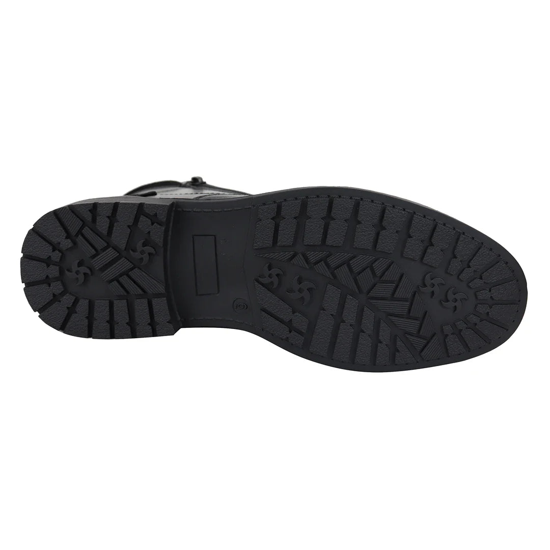 Svarta ankelstövlar med snörning för män