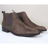 Herr slip-on grå mockafodrade chelseaboots