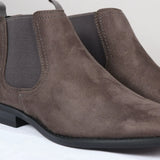 Herr slip-on grå mockafodrade chelseaboots