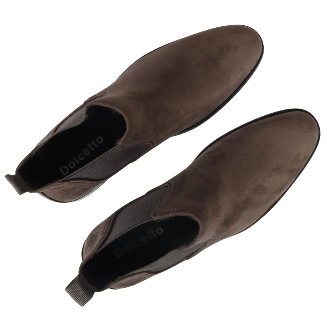 Herr slip-on grå mockafodrade chelseaboots
