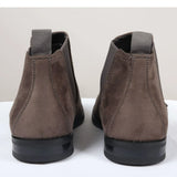Herr slip-on grå mockafodrade chelseaboots