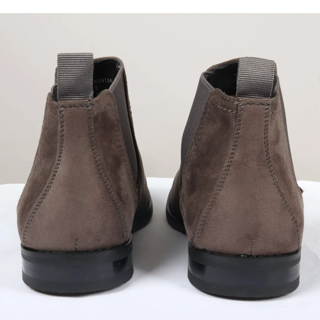 Herr slip-on grå mockafodrade chelseaboots