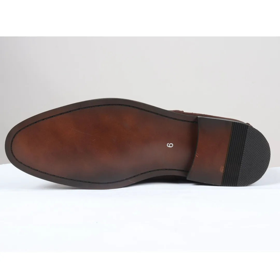 Herr slip-on grå mockafodrade chelseaboots