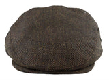 Herrkeps Ull Fiskbensmönstrad Brun Tweed Klassisk 1920-tals Unisex Del Boy