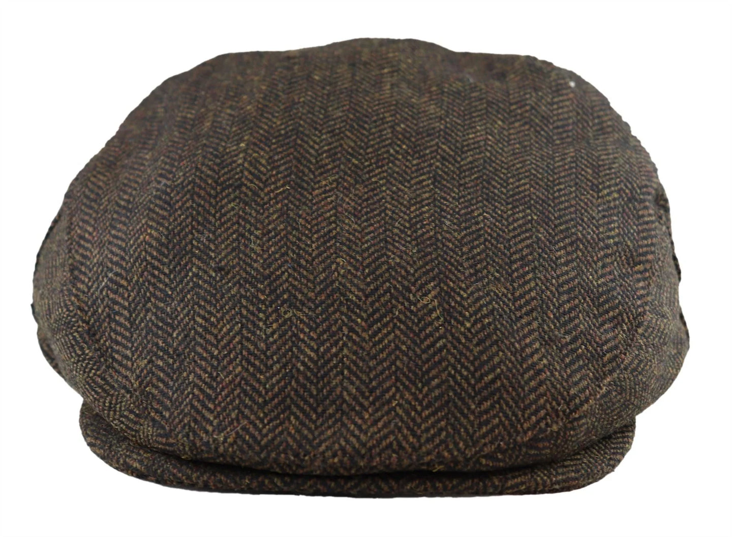 Herrkeps Ull Fiskbensmönstrad Brun Tweed Klassisk 1920-tals Unisex Del Boy
